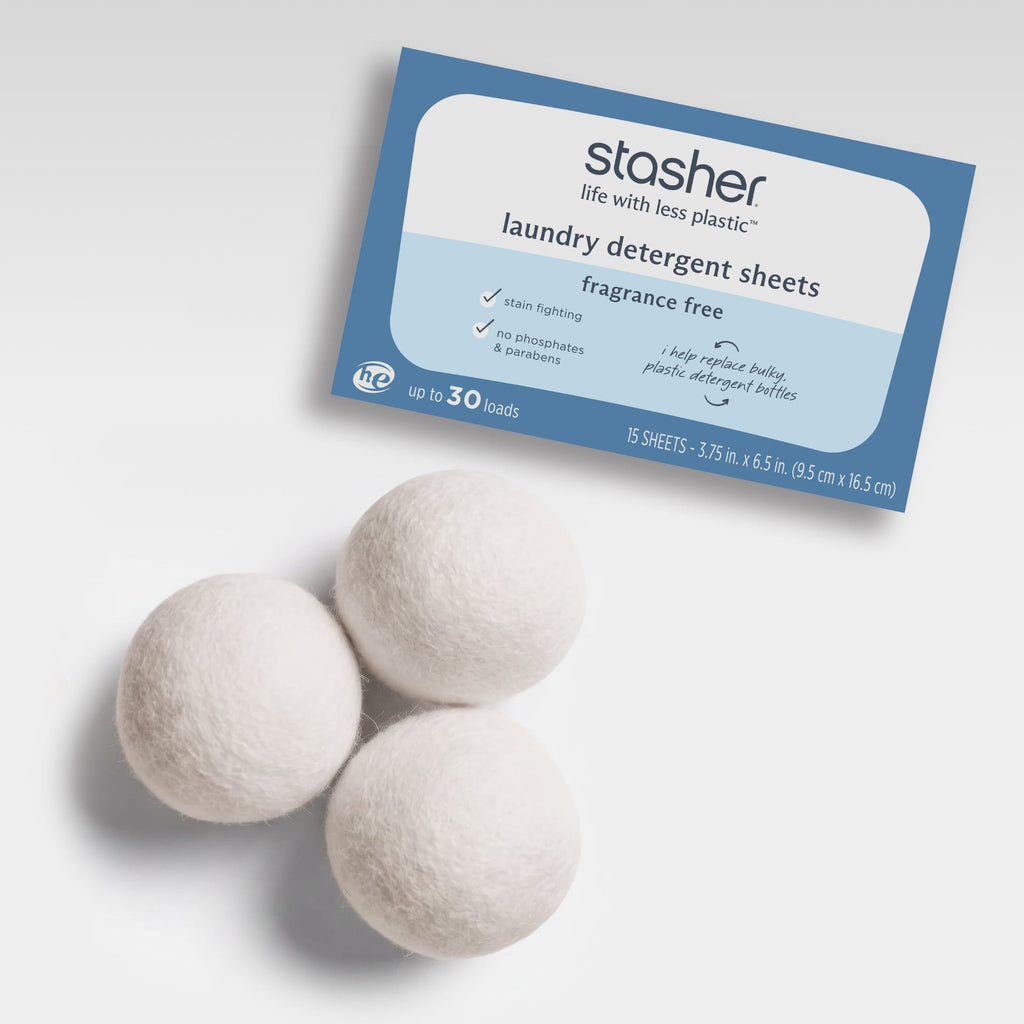 Laundry Starter Kit: Detergent Sheets + Wool Dryer Balls